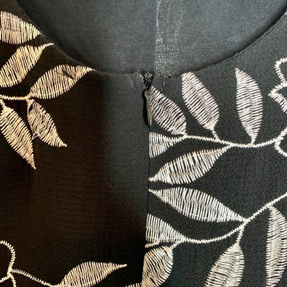 Black Silver Floral Embroidered Romper - Picture 3 of 5